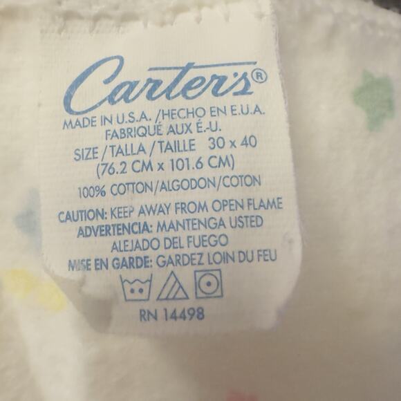 Vintage Carter’s Baby Receiving Blankets Lot of 2 Stars & Stripes 100% Cotton - Picture 7 of 8